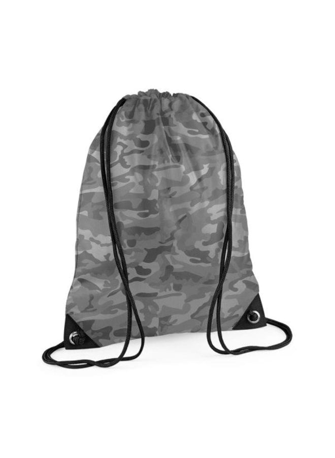 Gym bag with name in camouflage colors