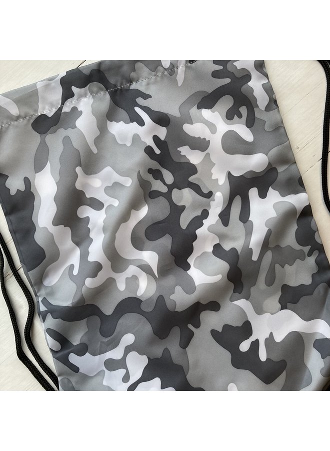 Gym bag with name in camouflage colors