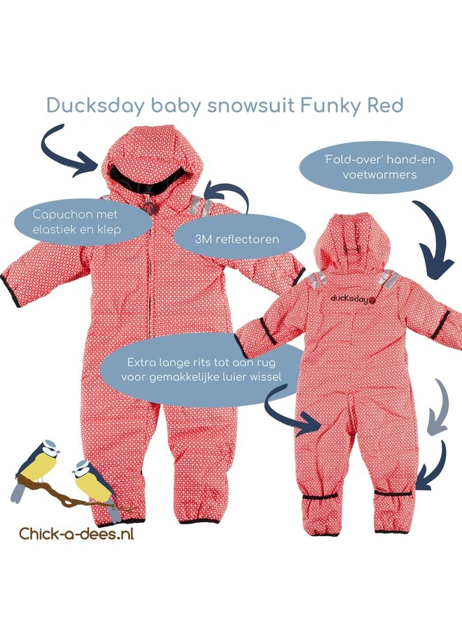 Baby Snowsuit Funky Red | maat 80-92