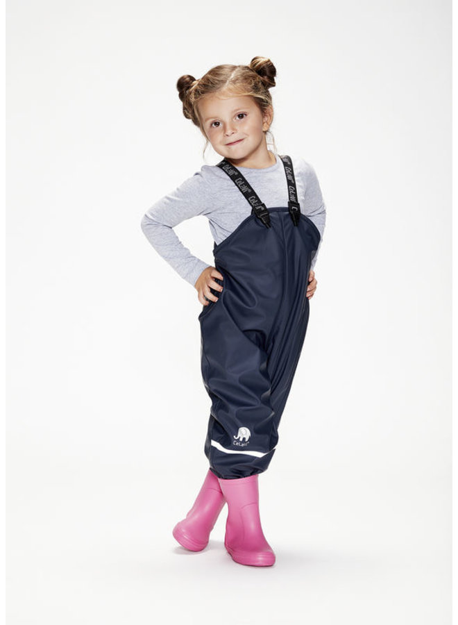 Navy children's rain pants with suspenders | 70-100