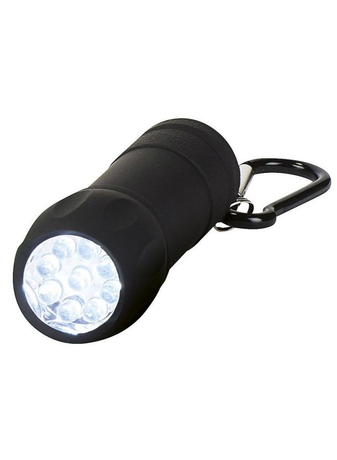 Flashlight with carabiner in various colors
