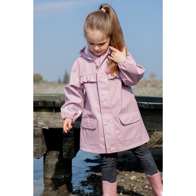 mauve raincoat