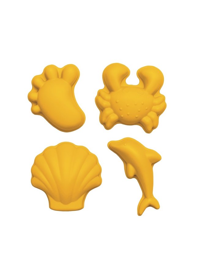 Set of 4 silicone sand molds | Mustard yellow