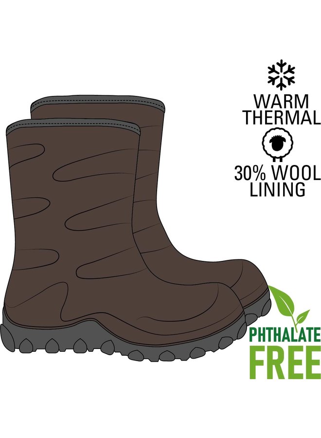 Thermo children's boots | rubber | wool lining | Brown