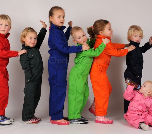 Gekleurde kinderoveralls polyester/katoen