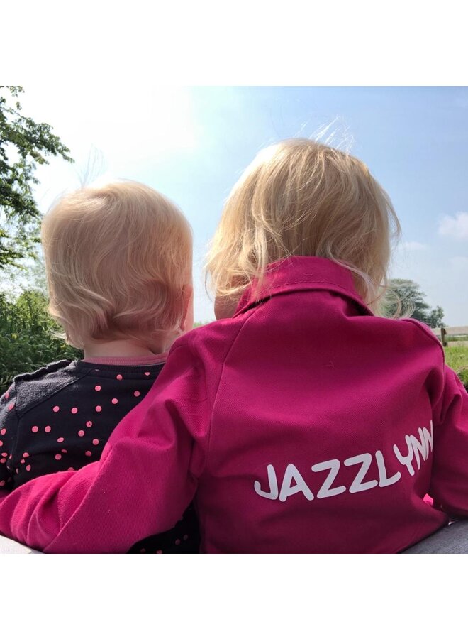 Fuchsia children's overalls & dungarees samples