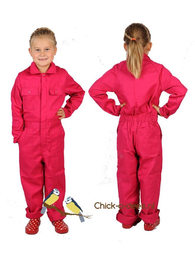 Fuchsia pink overall with name or text printing