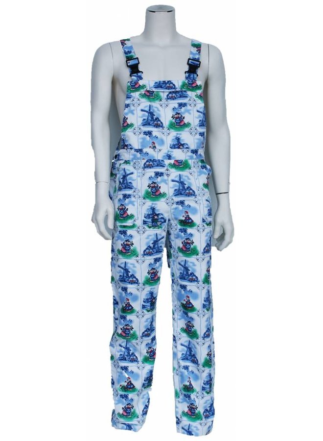 Delft blue dungarees M / V for garden and carnival