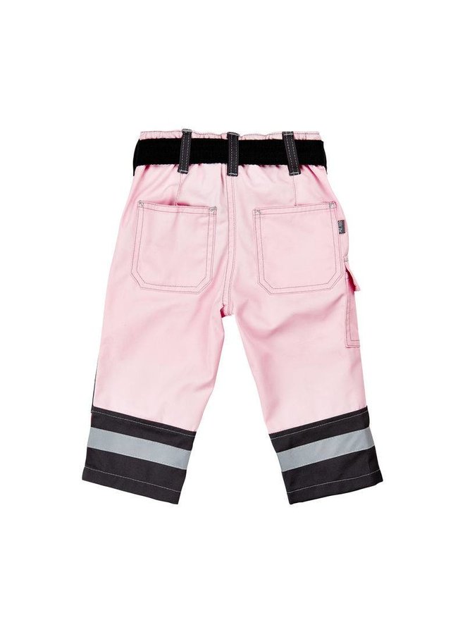 Roze kinder werkbroek met zakken en kniestukken