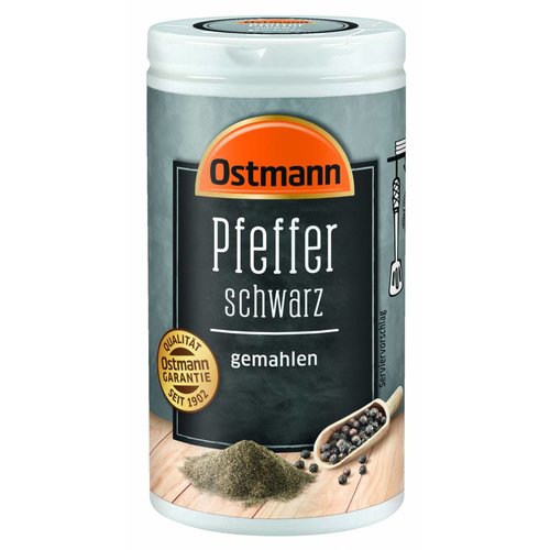 Ostmann Pfeffer schwarz gemahlen (40g) Ostmann Pfeffer schwarz gemahlen (40g)