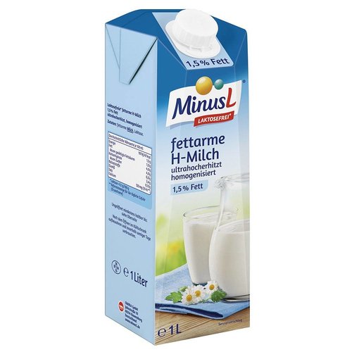 MinusL Fettarme H-Milch l-frei 1,5% (1l)