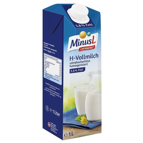 MinusL H-Vollmilch laktosefrei 3,5% (1l) MinusL H-Vollmilch laktosefrei 3,5% (1l)