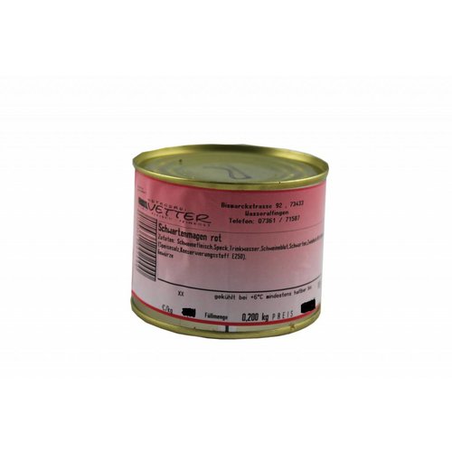 Metzgerei Vetter (Wasseralfingen) Roter Schwartenmagen (200g/Dose) Metzgerei Vetter (Wasseralfingen) Roter Schwartenmagen (200g/Dose)