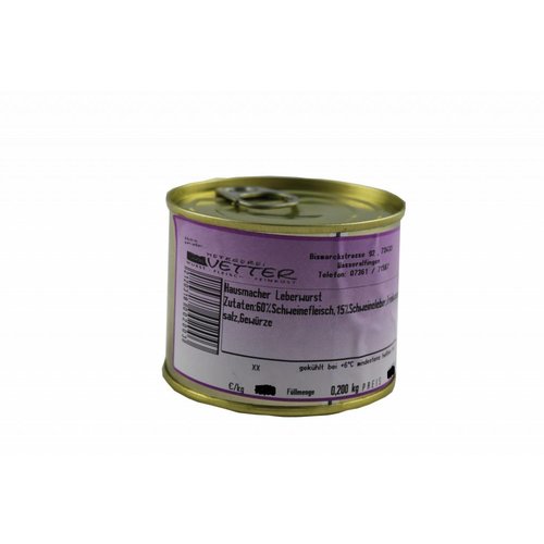 Metzgerei Vetter (Wasseralfingen) Hausmacher Leberwurst (200g/Dose) Metzgerei Vetter (Wasseralfingen) Hausmacher Leberwurst (200g/Dose)