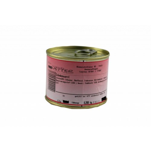 Metzgerei Vetter (Wasseralfingen) Schinkenwurst (200g/Dose) Metzgerei Vetter (Wasseralfingen) Schinkenwurst (200g/Dose)