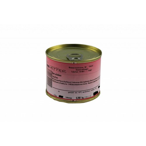 Metzgerei Vetter (Wasseralfingen) Bierschinken (200g/Dose) Metzgerei Vetter (Wasseralfingen) Bierschinken (200g/Dose)