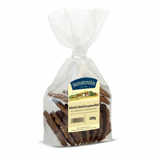 Heimatsmühle (Aalen) Dinkelwaffeln mit Mandeln (200g) Heimatsmühle (Aalen) Dinkelwaffeln mit Mandeln (200g)