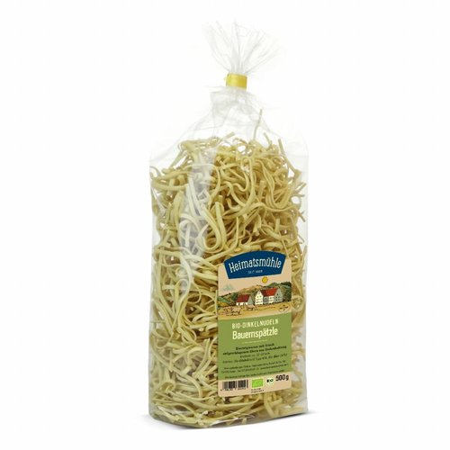 Heimatsmühle (Aalen) Bio Dinkel Bauernspätzle (500g) Heimatsmühle (Aalen) Bio Dinkel Bauernspätzle (500g)