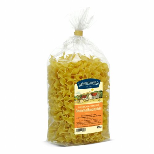 Heimatsmühle (Aalen) Gedrehte Bandnudeln (500g) Heimatsmühle (Aalen) Gedrehte Bandnudeln (500g)
