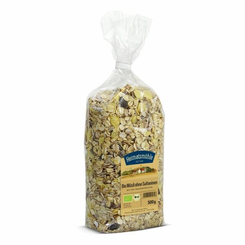 Heimatsmühle (Aalen) Bio-Müsli "ohne Sultaninen" (500g) Heimatsmühle (Aalen) Bio-Müsli "ohne Sultaninen" (500g)
