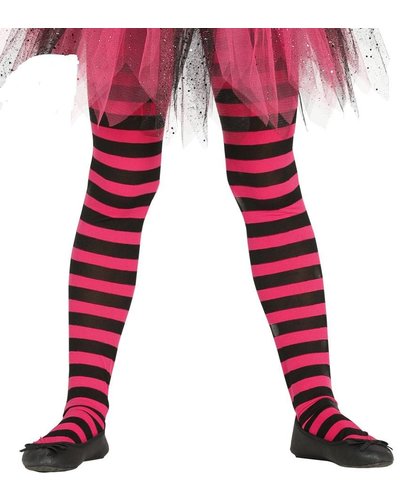 Fiestas Guirca Roze pantys  met strepen