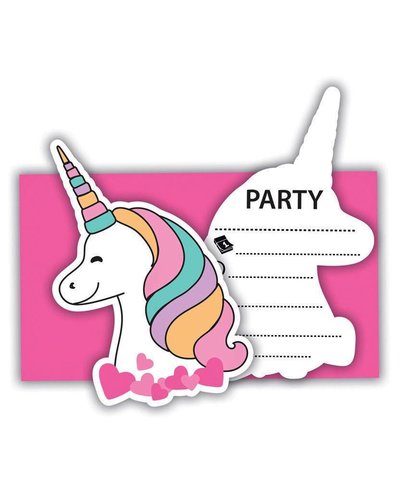 Amscan 6 unicorn party uitnodigingen