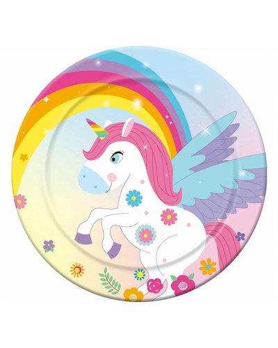 Amscan 6 partyborden unicorn