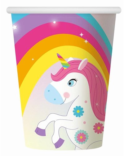 Amscan 6 unicorn-bekers
