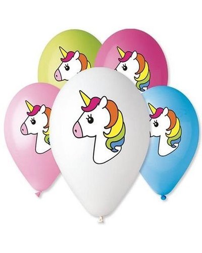 GoDan S. A. 5 bonte eenhoorn ballonnen