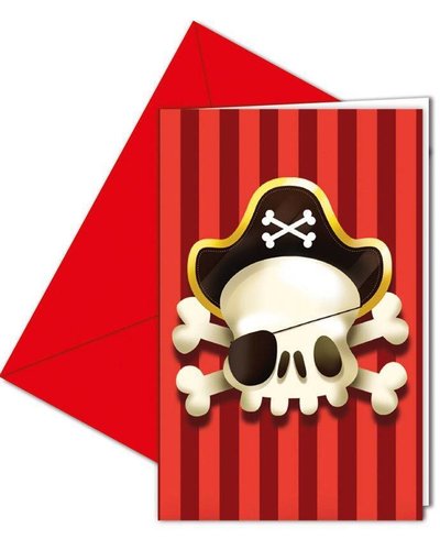 GoDan S. A. 6 uitnodigingskaarten piratenparty