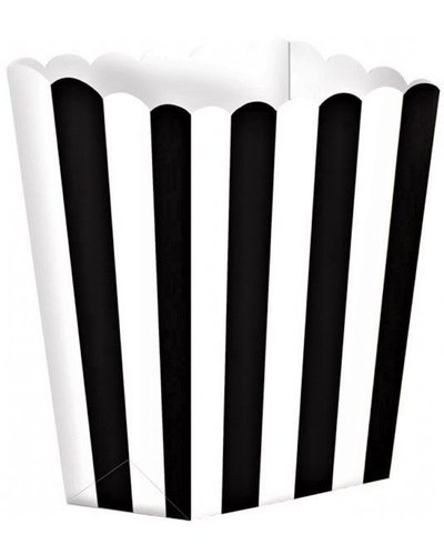 GoDan S. A. 5 popcorn partyboxes wit-zwart