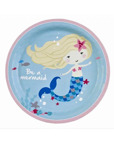Amscan 8 partyborden - magische zeemeermin- 23 cm