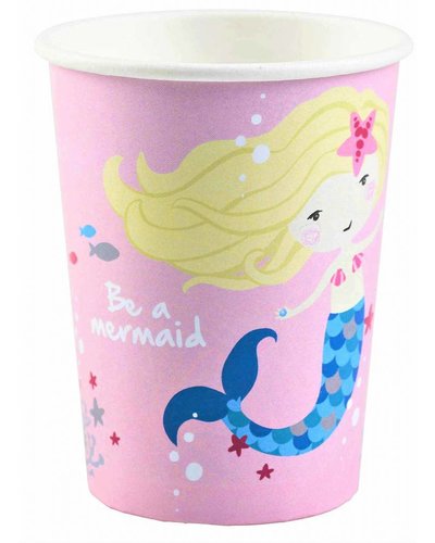 Amscan 8 bekers zeemeermin party - 270 ml