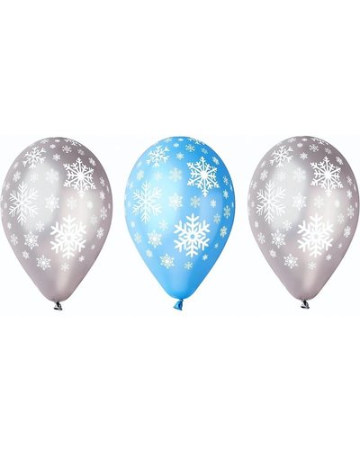 Amscan 5 ballonnen  "sneeuwvlok"