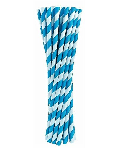 GoDan S. A. 24 drinkrietjes blauw gestreept