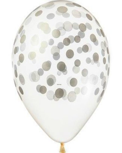 GoDan S. A. 5 ballonnen met ziverkleurige confetti