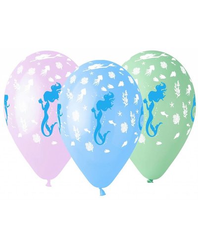 GoDan S. A. 5 ballonnen zeemeermin party pastelkleuren