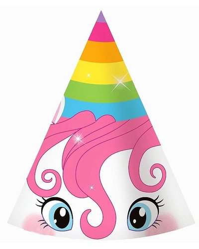 GoDan S. A. 6 eenhoorn unicorn partyhoedjes