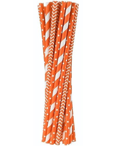 GoDan S. A. 24 rietjes oranje wit papier