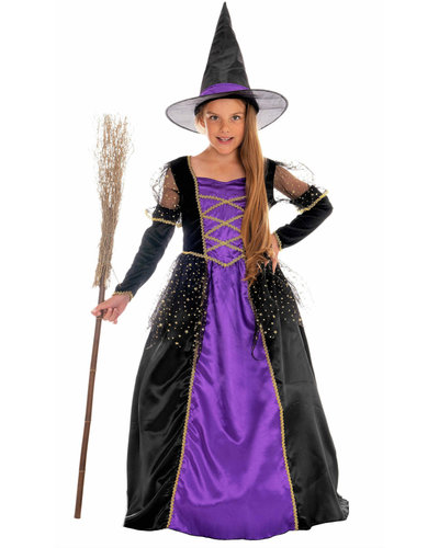 Magicoo Heksenjurk kostuum kind voor meisjes paars