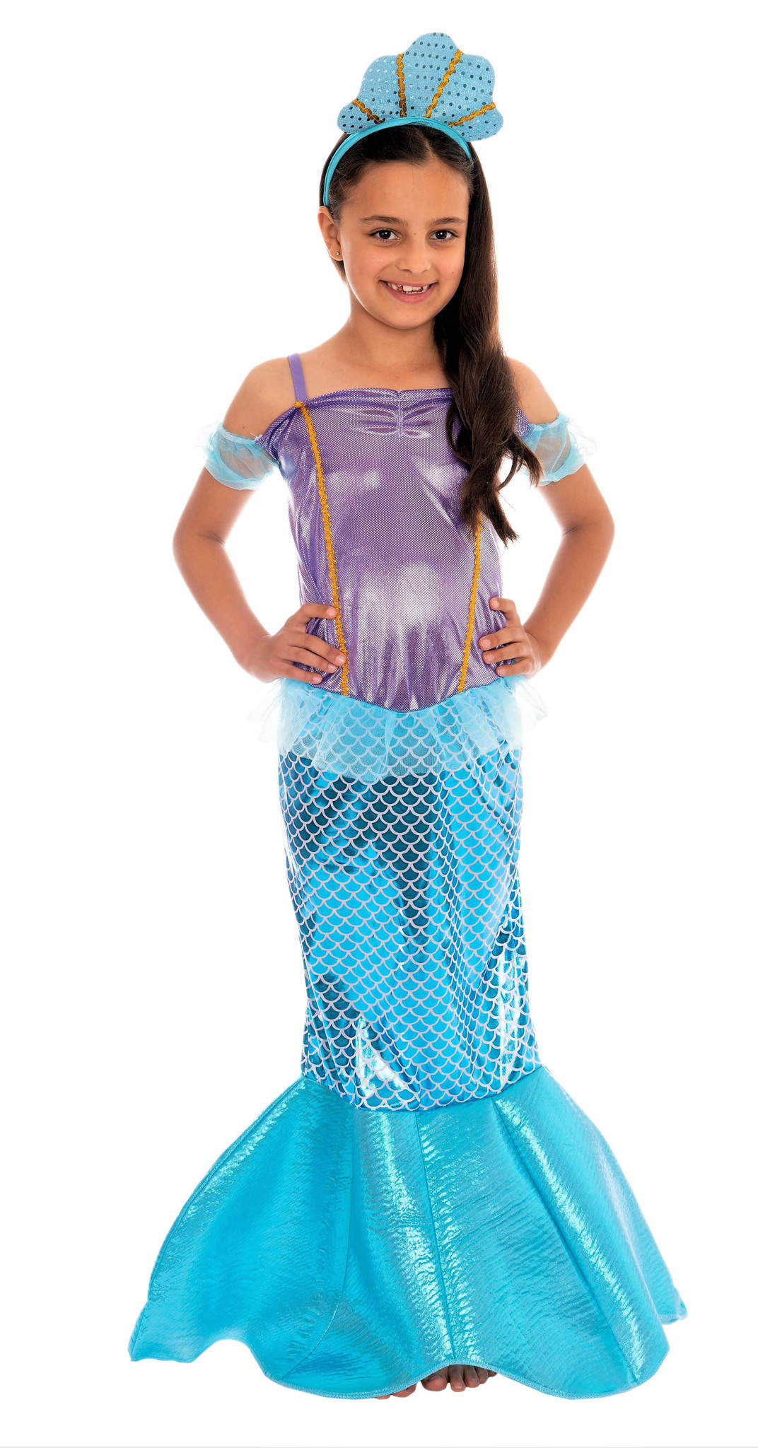 Zeemeermin kostuum voor meisjes blauw-paars -