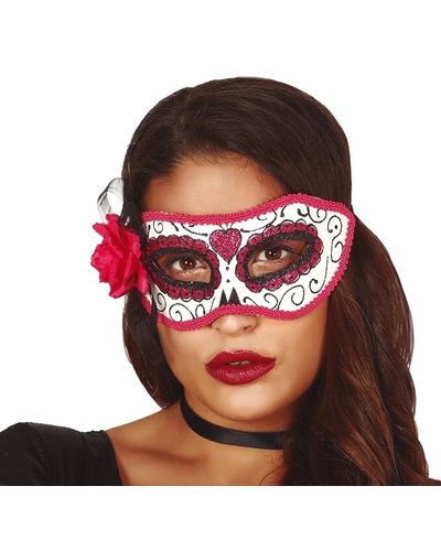 Fiestas Guirca Mexicaans skelet masker roze