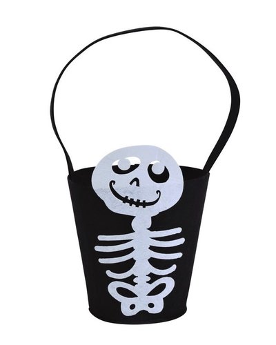 Fiestas Guirca Halloweenzak met skelet 14 x 18 cm