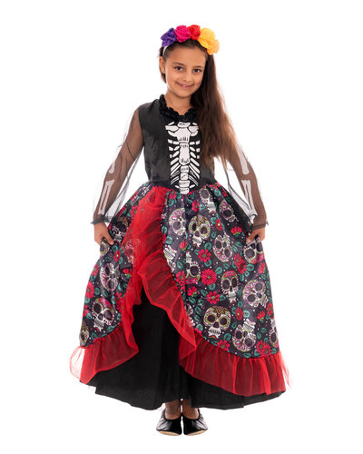 Magicoo Dia de los muertos kostuum voor meisjes – La Catrina