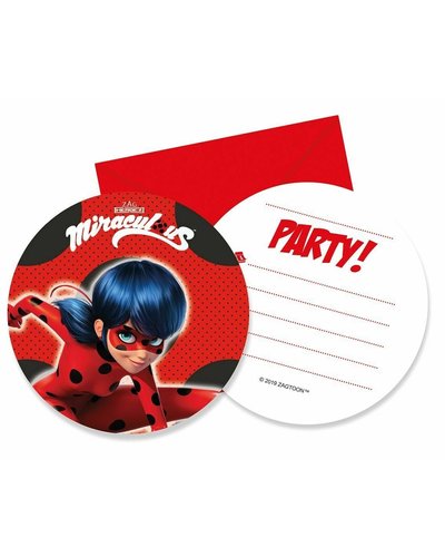 Uitnodigingskaarten ''Miraculous ladybug''