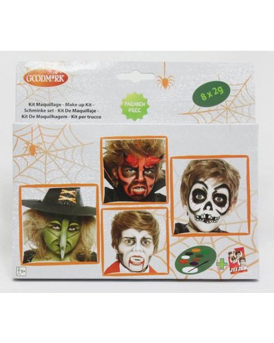 Goodmark grote halloween schminkset met instructie handleiding - Aqua Make-up