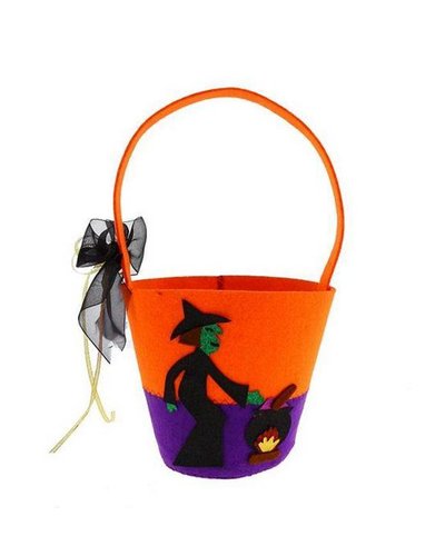 Fiestas Guirca Halloween mand oranje/groen/lila voor snoep