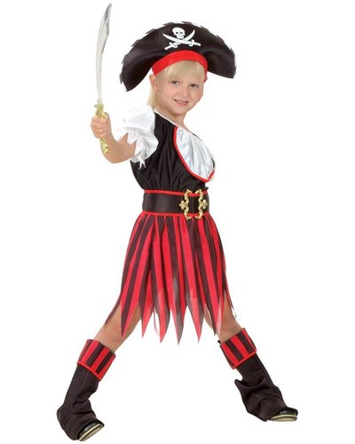 Magicoo Piratenpak meisjes rood/zwart