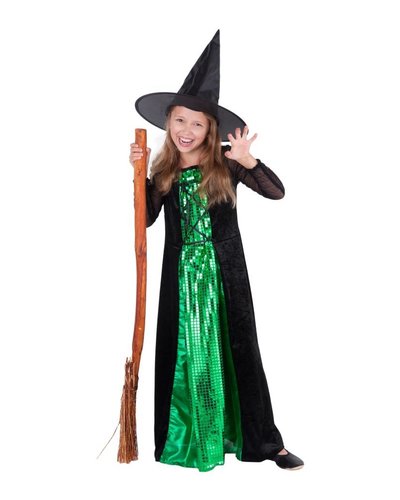 Magicoo Heksen kostuum Deluxe voor meisjes groen