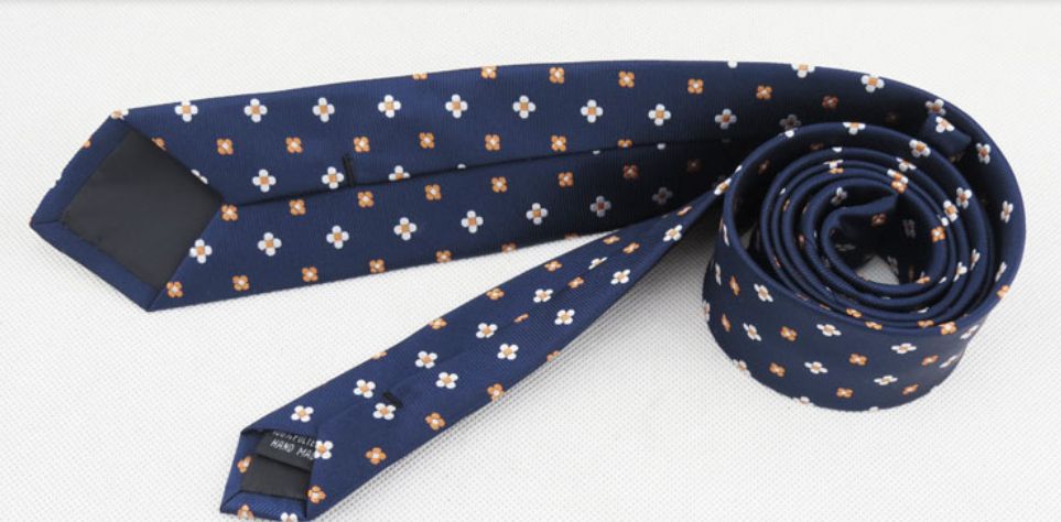 Skinny Tie Floral Blauw